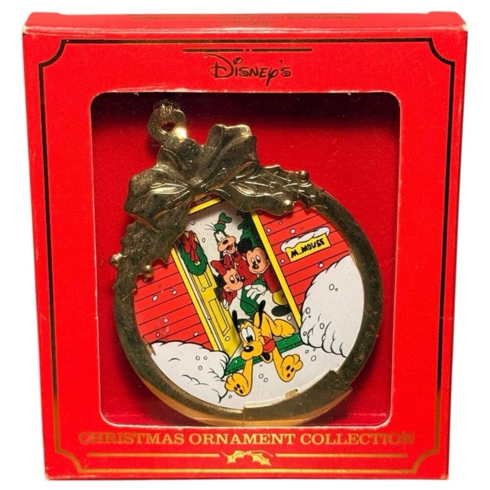 Vintage 1996 Disney's Christmas Ornament Collection 24K Gold Finish Brass Enamel